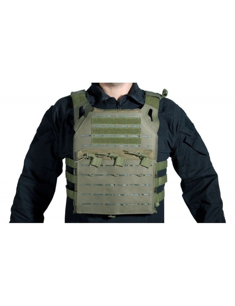 CHALECO PLATE CARRIER CORTE LASER OD V18 + 2 PLACAS DE PORTECCIÓN DUMMY