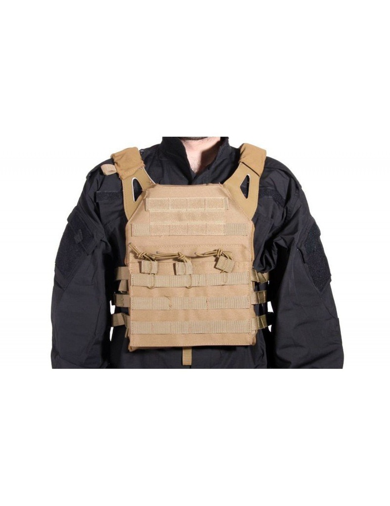 CHALECO PLATE CARRIER TAN DELTA TACTICS V18 + 2 PLACAS DE PORTECCIÓN DUMMY