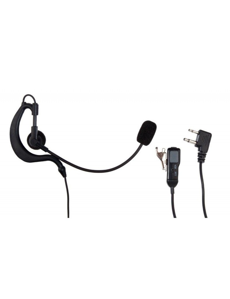 MIDLAND MICROFONO ORIENTABLE CON AURICULAR LOBULAR DOBLE JACK 90º VOX/PTT