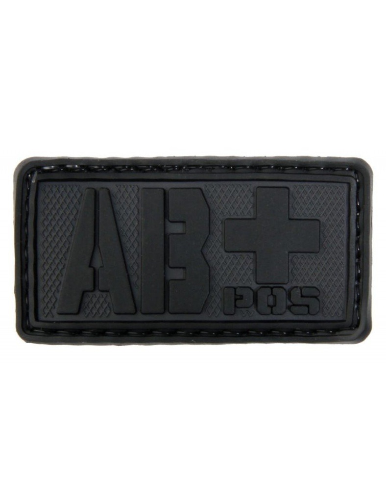 PARCHE PVC TIPO SANGUINEO AB+ NEGRO EMERSON