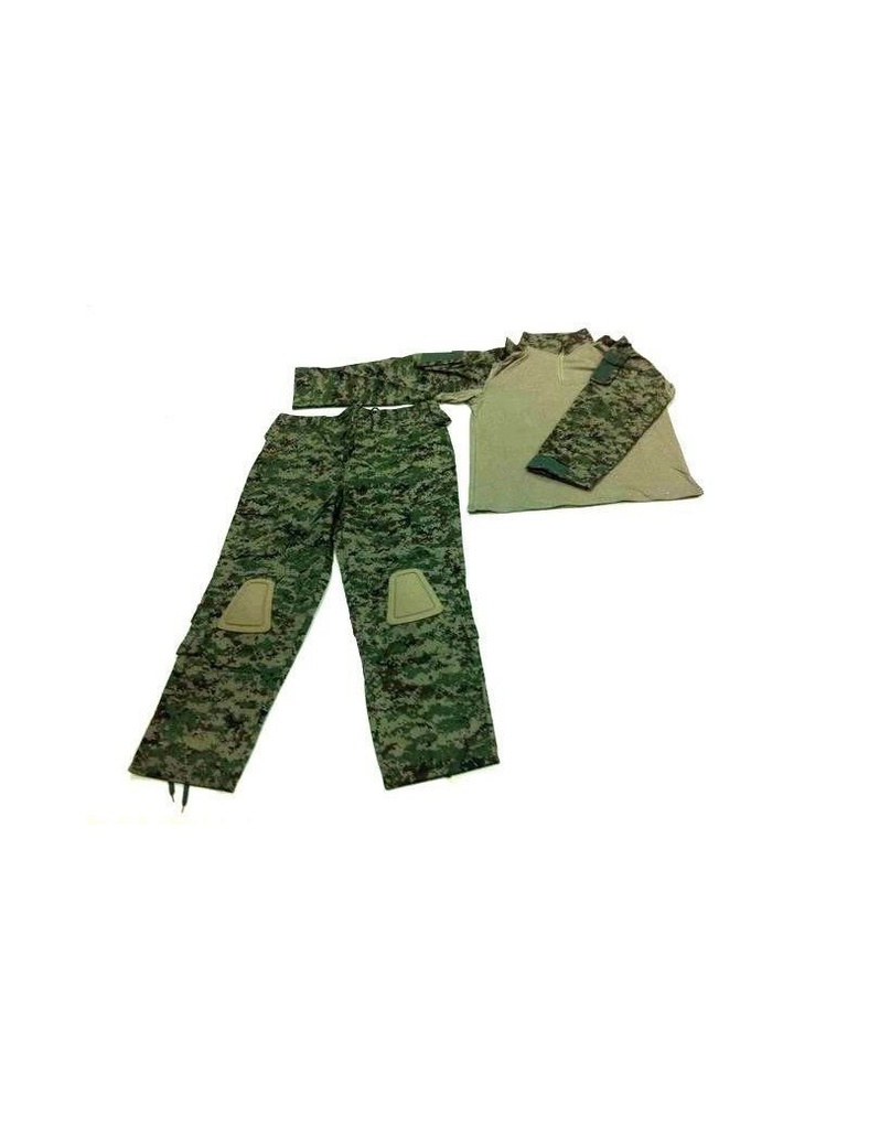 UNIFORME COMBAT COMPLETO CON RODILLERAS RUSO PIXELADO