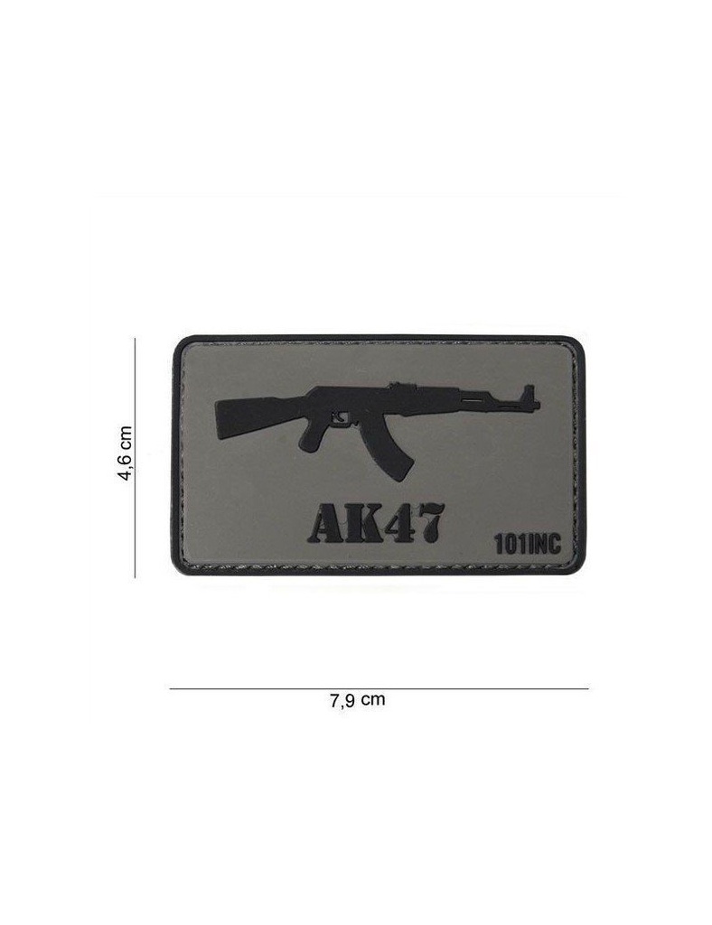 PARCHE PVC 3D AK47 GRIS NEGRO