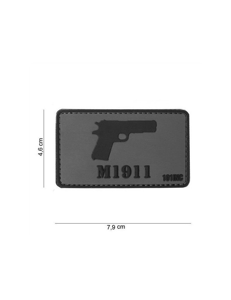 PARCHE PVC 3D M1911 GRIS-NEGRO