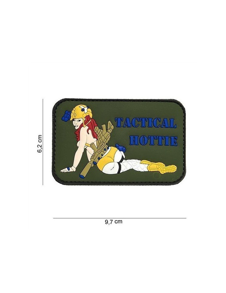 PARCHE PVC 3D MUJER TÁCTICAL HOTTIE VERDE/AMARILLO