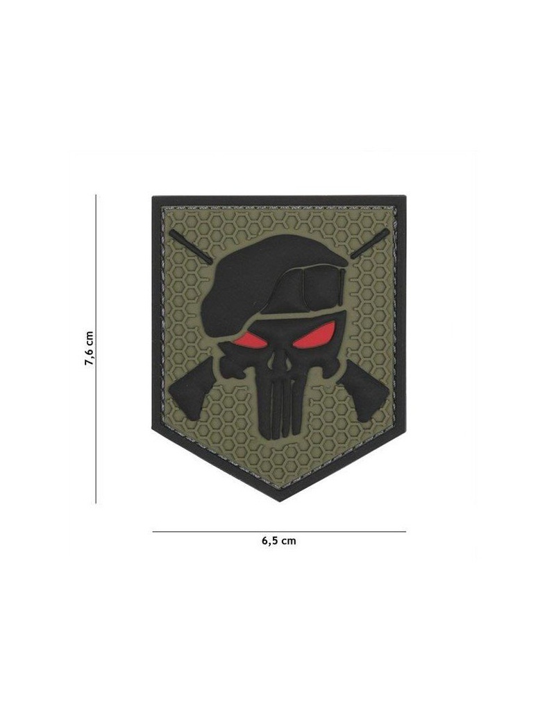 PARCHE PVC 3D PUNISHER COMMANDO OJOS ROJOS VERDE