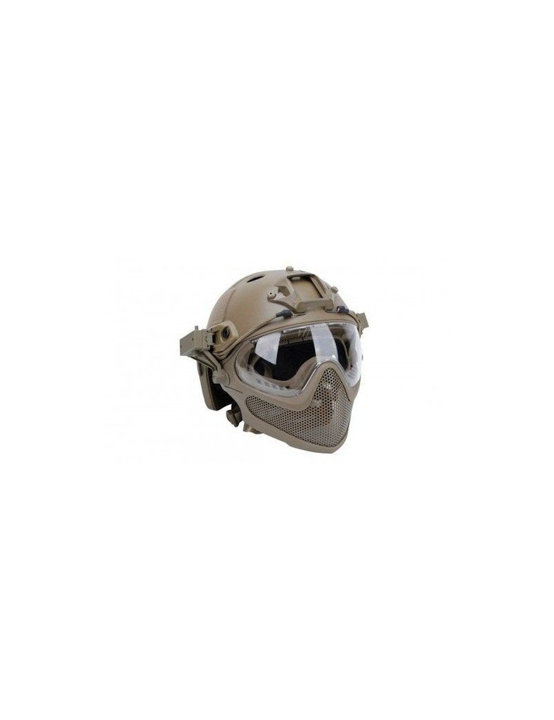 CASCO TIPO FAST Y MASCARA TAN DELTA TACTICS