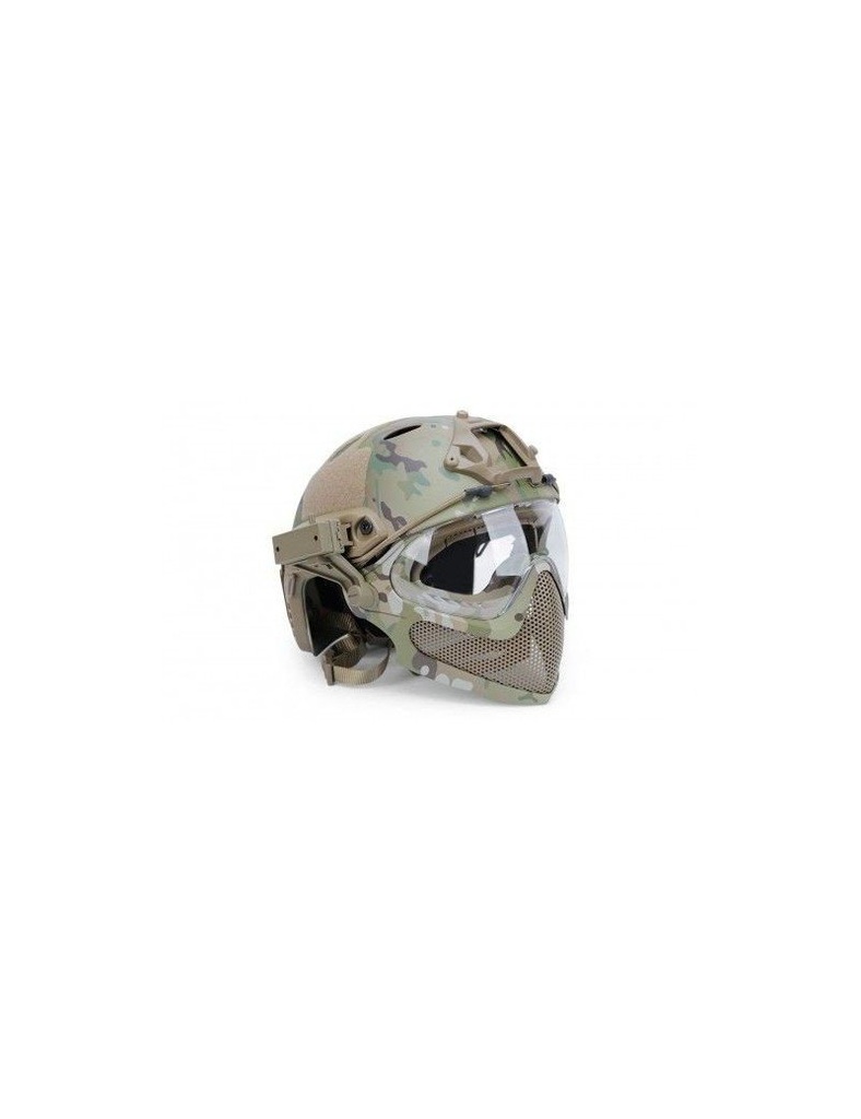 CASCO TIPO FAST Y MASCARA MULTICAM DELTA TACTICS