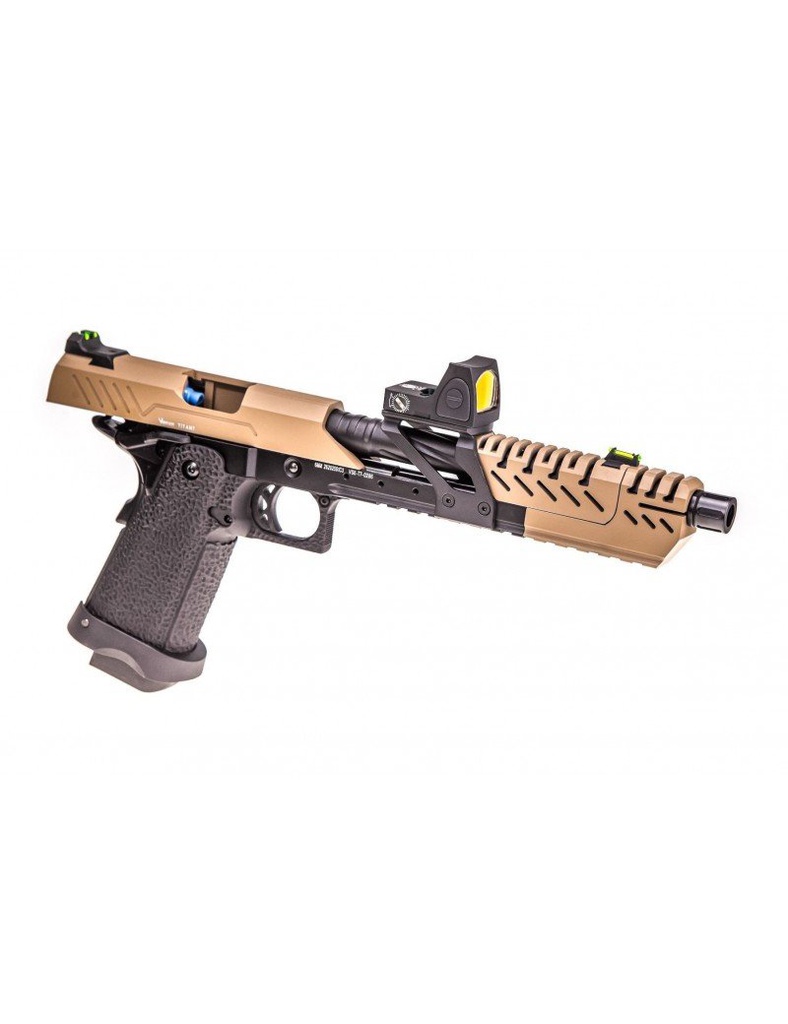 GBB GAS HI-CAPA TITAN 7 NEGRO / TAN 1,0J + BDS RED-DOT