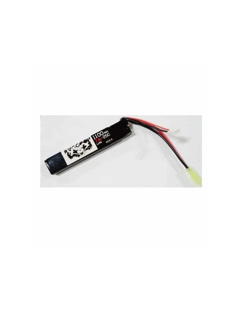 BATERÍA RACCOON LIPO 7.4V 1100MAH 25C TUBO