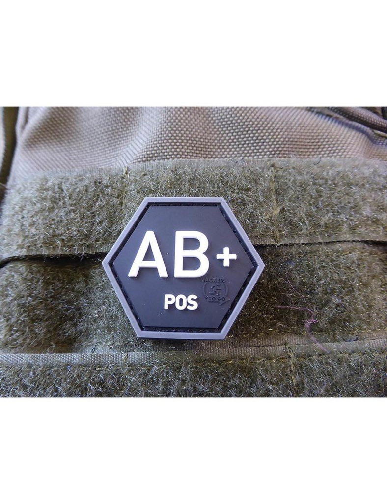PARCHE GOMA HEXAGONAL SANGUINEO AB+ SWAT