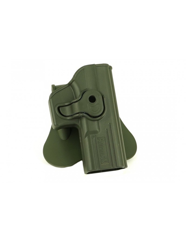 FUNDA PISTOLA RIGIDA AMOMAX GLOCK VERDE