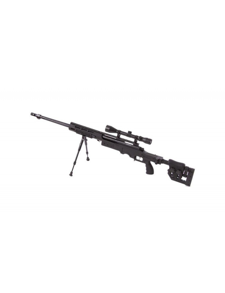 RIFLE CERROJO WELL MB4411D CON MIRA Y BIPODE NEGRO