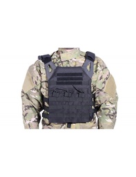 [AC12508] CHALECO PLATE CARRIER NEGRO DELTA TACTICS V18 + 2 PLACAS DE PORTECCIÓN DUMMY