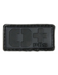 [AC12770] PARCHE PVC TIPO SANGUINEO 0+ NEGRO EMERSON