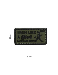 [V4441003935] PARCHE PVC 3D I RUN LIKE VERDE/NEGRO