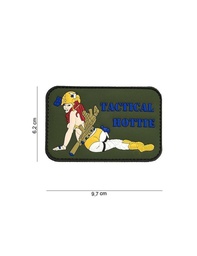 [V4441303961] PARCHE PVC 3D MUJER TÁCTICAL HOTTIE VERDE/AMARILLO