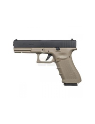 [W057BT] WE PISTOLA G17 TAN Y NEGRO