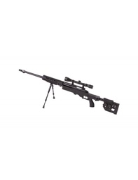 [AC12211] RIFLE CERROJO WELL MB4411D CON MIRA Y BIPODE NEGRO
